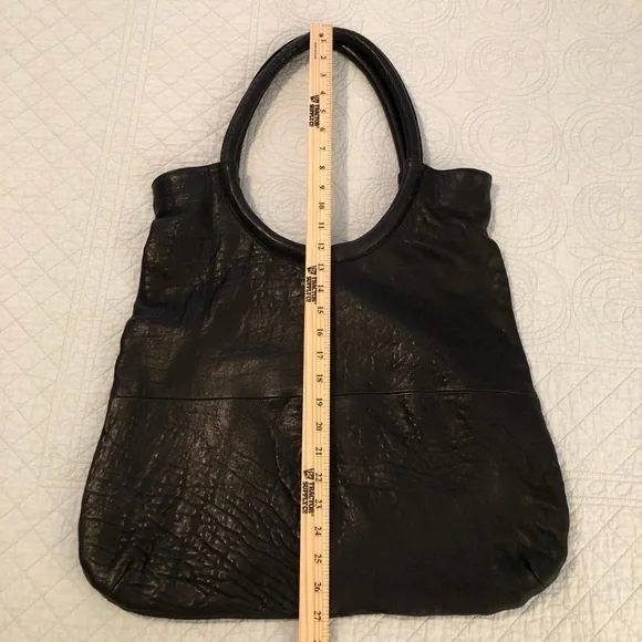 Large leather hobo bag tote shoulder purse. Black Sheep leather. - Picture 7 of 9